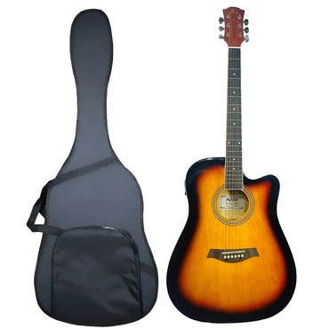 Guitarra Electroacústica Tipo Folk Ayson Cue Acero + Estuche