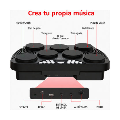 Batería Electrónica Portátil De Mesa 7 Pads - ED01