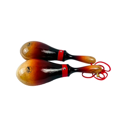 Par De Maracas En Cuero Natural + Estuche