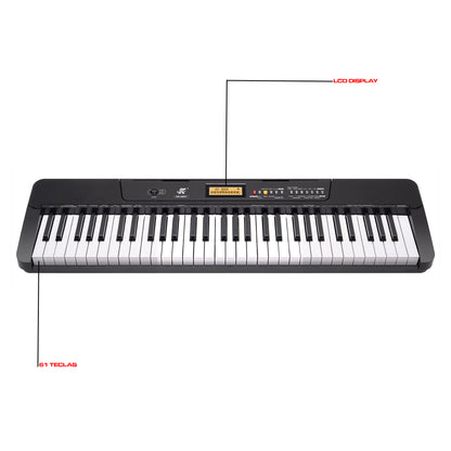 Teclado Electrónico Meike Mk-2901 De 61 Teclas