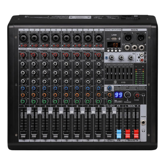 Consola Mezcladora Mixer De 10 Canales Con Efectos Aurora V10