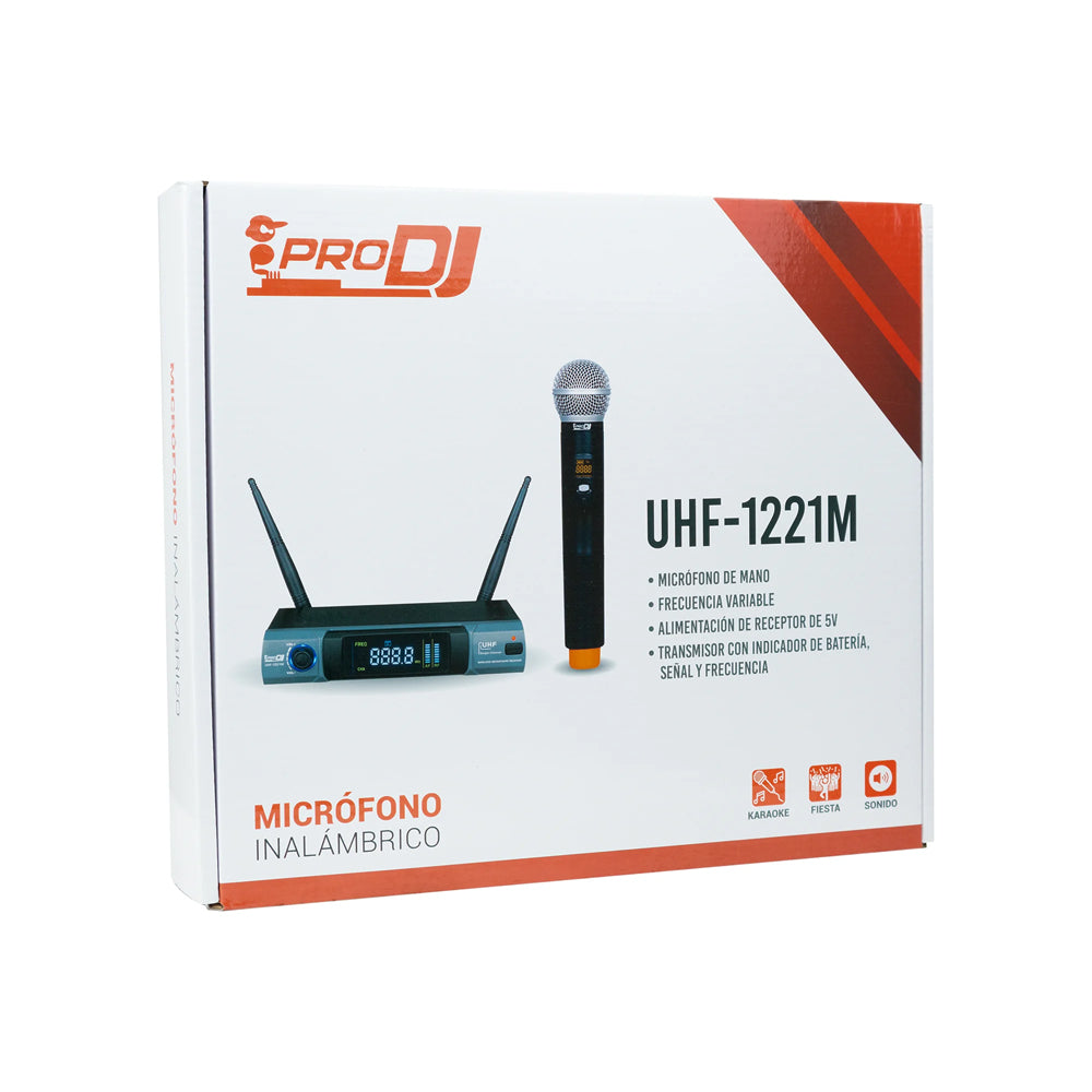 Micrófono Inalámbrico Pro Dj Uhf-1221m De Mano