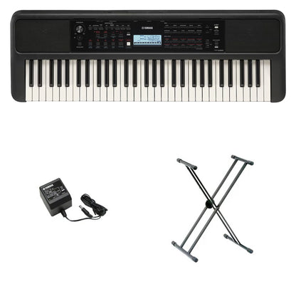 Teclado Organeta Yamaha Psr-e383 Adaptador + Base Doble