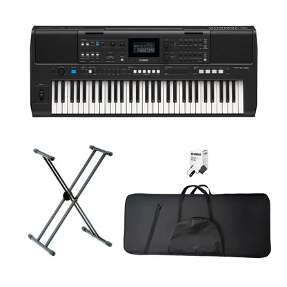 Teclado Yamaha Organeta PSR-E483 + Adap + Base Doble + Estuche Semiduro