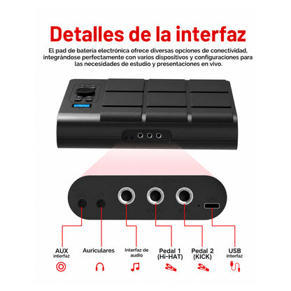 Bateria Electronica Portatil 9 Pads - ED02