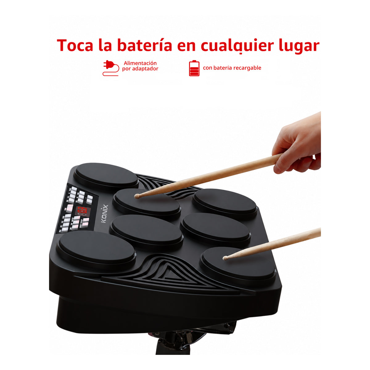 Batería Electrónica Portátil De Mesa 7 Pads - ED01