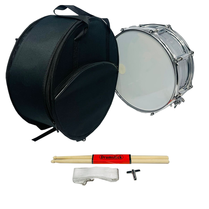 Redoblante Metálico 14   Baquetas + Correa + Llave + Estuche