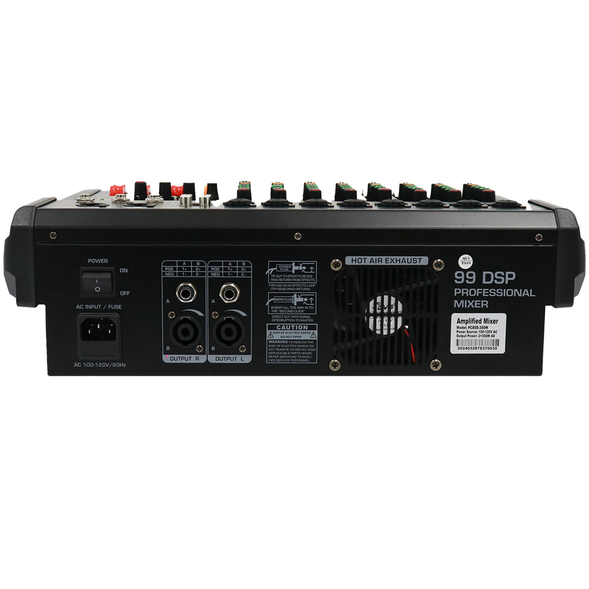 CONSOLA MEZCLADORA ACTIVA PC80S-350W PRO DJ