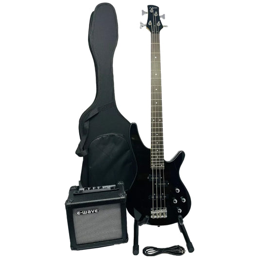 Kit De Bajo Eléctrico 4 Cuerdas + Ampl + Estuche + Cable