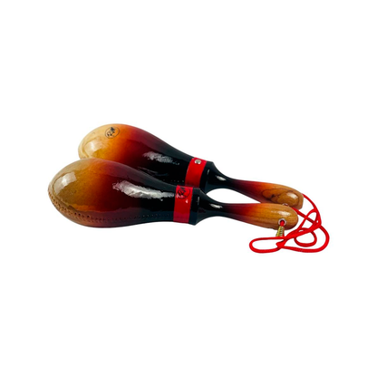 Par De Maracas En Cuero Natural + Estuche