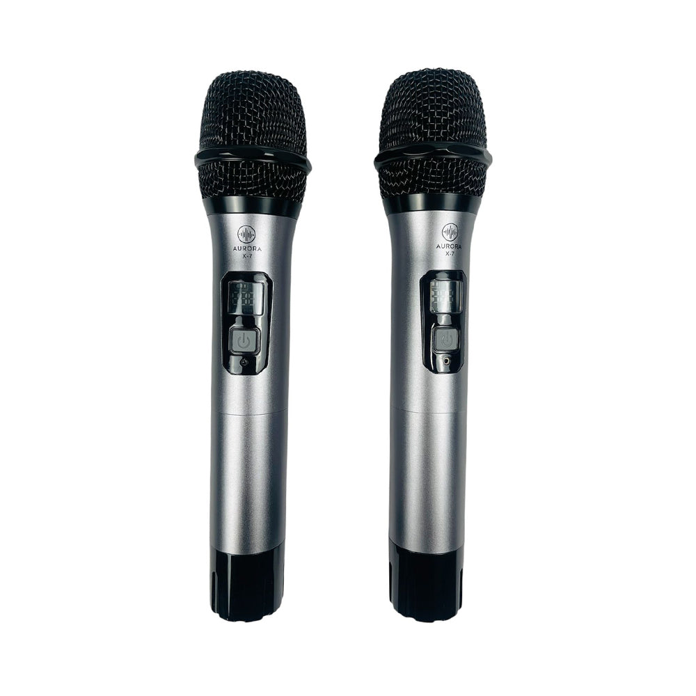 Micrófono Uhf Inalámbrico Doble De Mano Aurora X-7