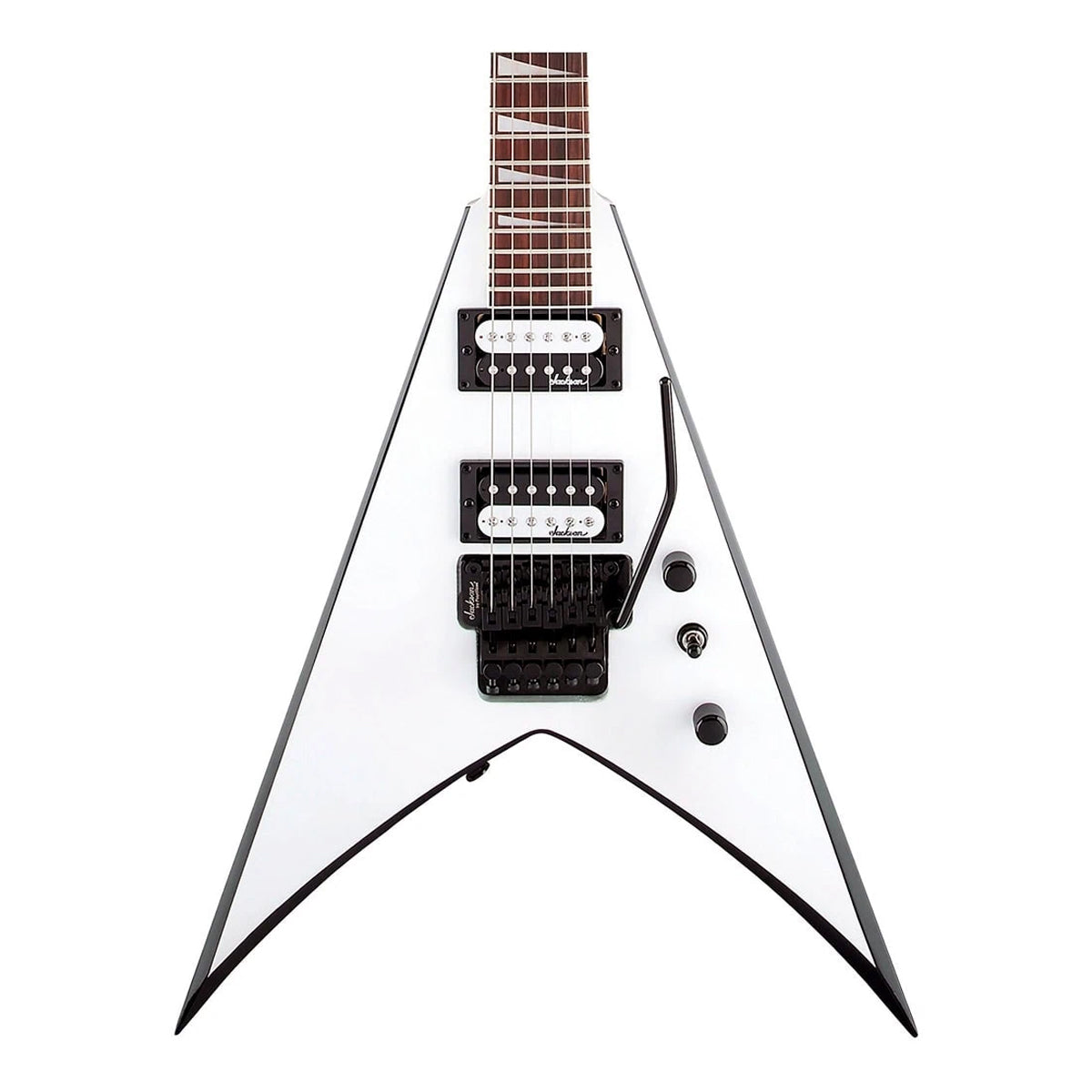 Guitarra Eléctrica Jackson Js Series King V Js32 Blanco Con Biseles Negros