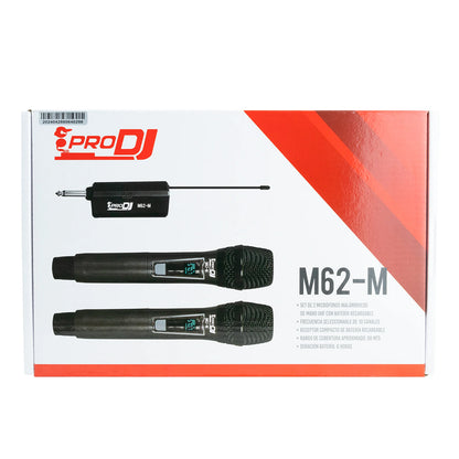 Micrófono Inhalámbrico Doble Pro Dj M62-m