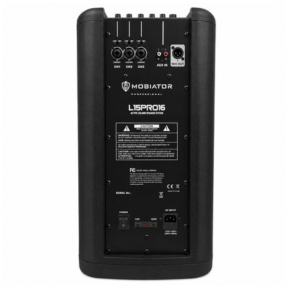 Sistema Line Aray Columna de Sonido 15" Mobiator LS15PRO16