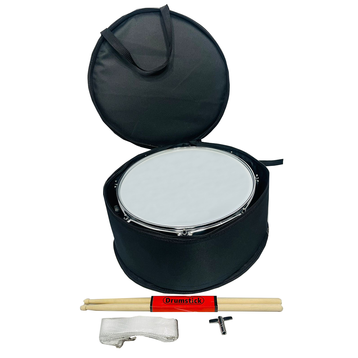 Redoblante Metálico 14   Baquetas + Correa + Llave + Estuche