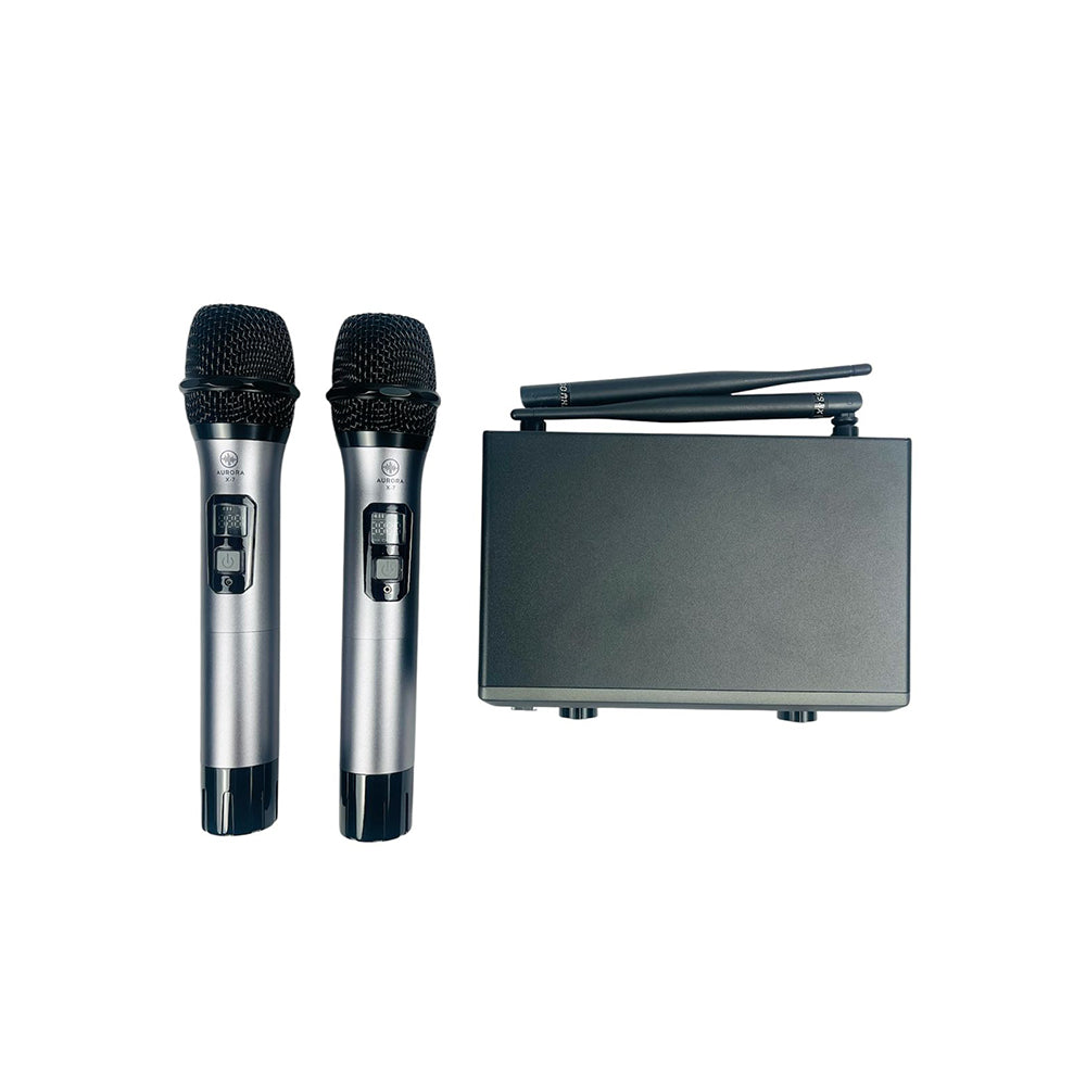 Micrófono Uhf Inalámbrico Doble De Mano Aurora X-7
