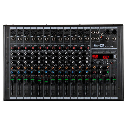 Consola Mezclador Pro Dj Ad12ux Bluetooh, Mp3, Usb