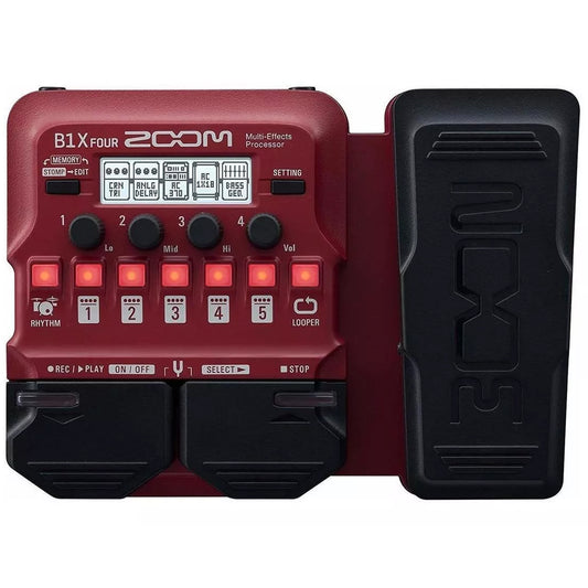 Pedal De Efecto Zoom B1x Four  Rojo