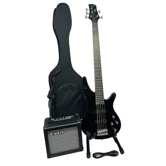 Kit De Bajo Eléctrico 5 Cuerdas + Ampl + Estuche + Cable