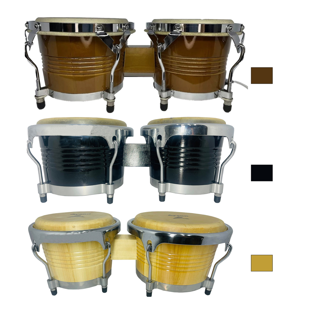 Bongos En  Madera De 7.5 Y 8.5 Color Natural