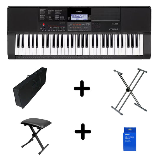 Teclado Organeta Casio Ctx700 Adapta + Base + Estuche+ Silla