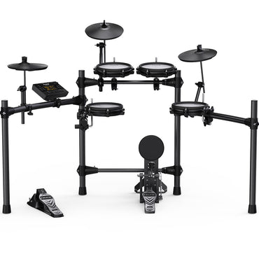 Batería Eléctrica Nux Dm210 Pads Malla + Pedal Doble + Silla