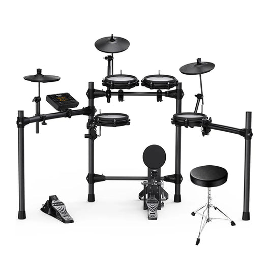 Batería Eléctrica Nux Dm-210 Pads Malla Bombo + Silla