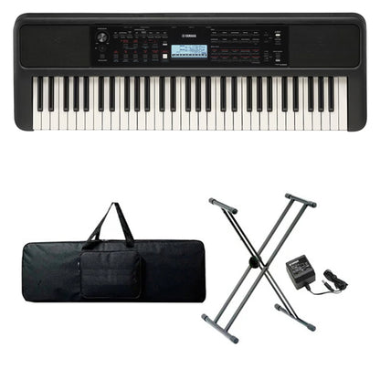 Teclado Organeta Yamaha Psr-e383 Adaptador + Base + Forro