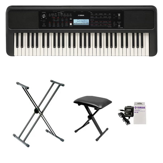 Teclado Organeta Yamaha Psr-e383 + Adaptador + Base + Silla