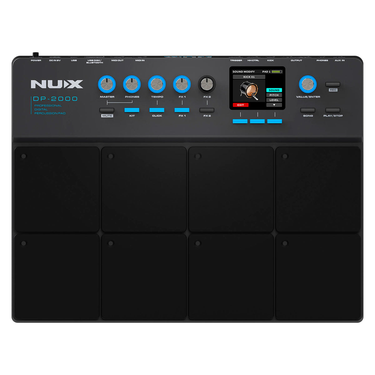 Percusion Drum Pad De Batería Dp-2000 + Bombo + Charles Nux