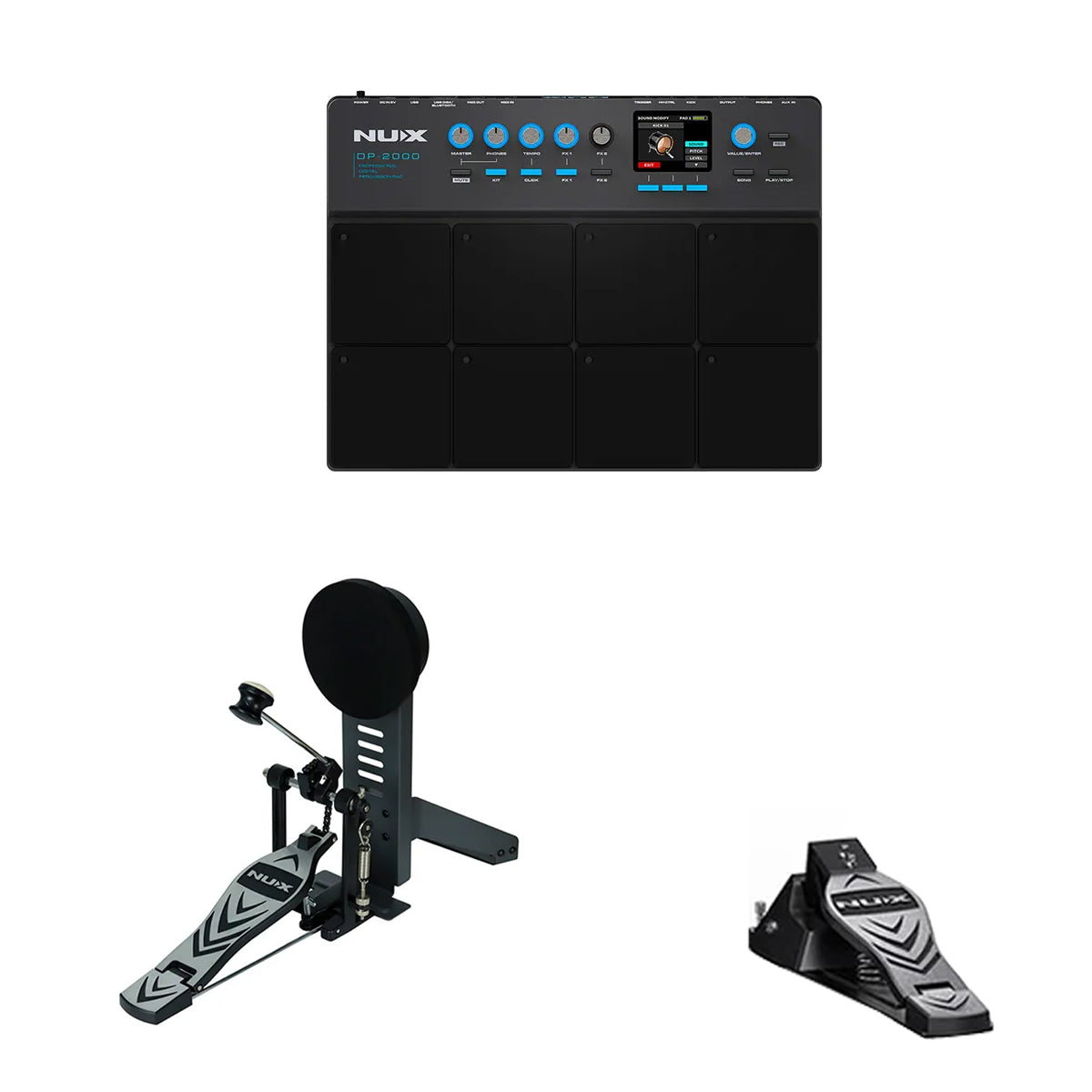 Percusion Drum Pad De Batería Dp-2000 + Bombo + Charles Nux