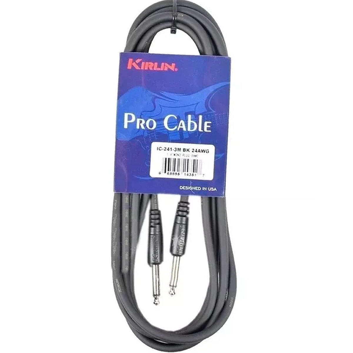 Cable Instrumento Kirlin Ic-241 Bk De 3 Metros