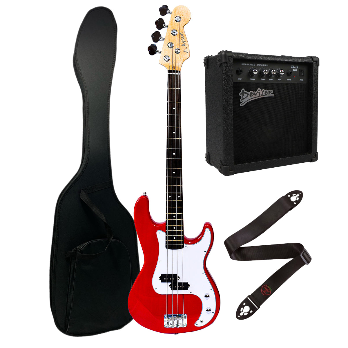 Kit Bajo Electrico + Amplificador Estuche Cable Correa
