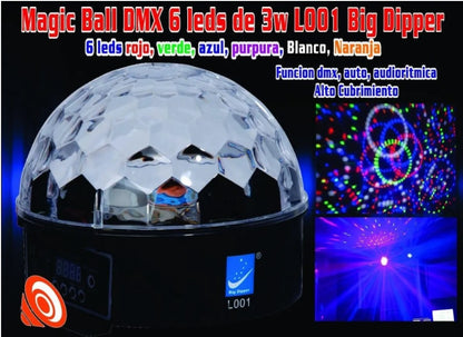 Bola Luz Led Crystal L001 Audioritmica Big Dipper