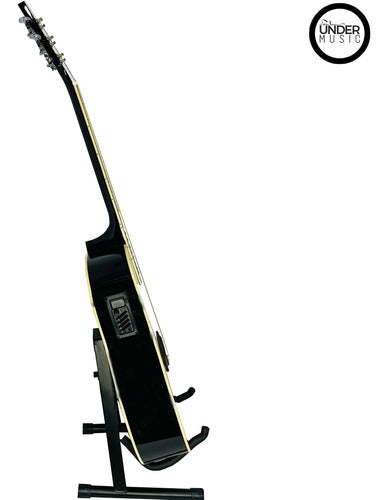 Guitarra Electroacústica Tipo Folk Ayson Cue Acero + Estuche