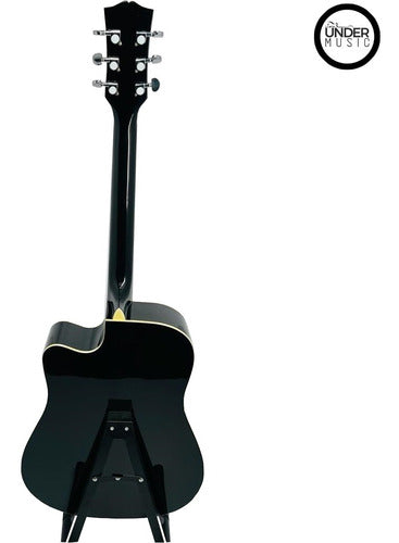 Guitarra Electroacústica Tipo Folk Ayson Cue Acero + Estuche