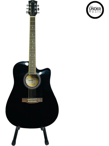 Guitarra Electroacústica Tipo Folk Ayson Cue Acero + Estuche
