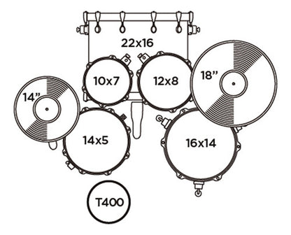 Batería Mapex Venus Ve5294ft-vx Color Café + Silla + Bases
