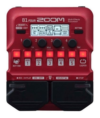Procesador De Efectos Zoom B1 Four Rojo + Adaptador Original