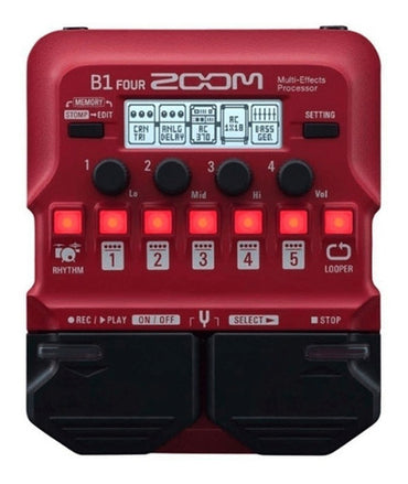 Procesador De Efectos Zoom B1 Four Rojo + Adaptador Original