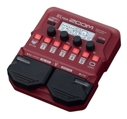 Procesador De Efectos Zoom B1 Four Rojo + Adaptador Original