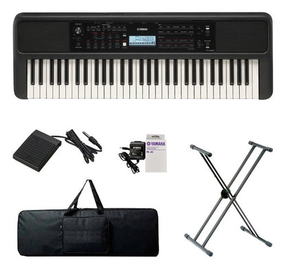 Teclado Organeta Yamaha Psr-e383 Adaptador+base+pedal+forro