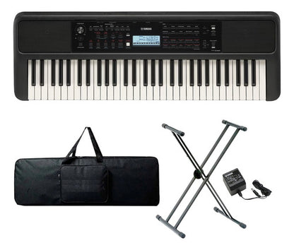 Teclado Organeta Yamaha Psr-e383 Adaptador + Base + Forro