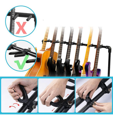 Soporte Base Guitto Ggs-11 Para 7 Guitarras - Bajo Eléctrico