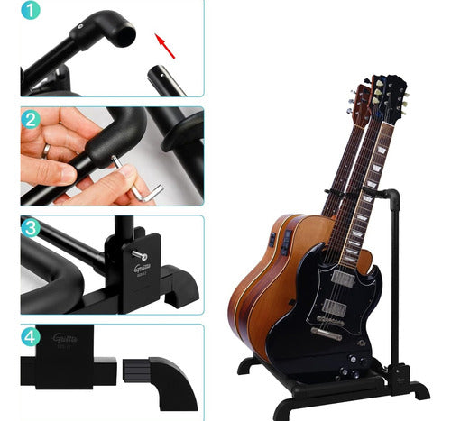 Soporte Base Guitto Ggs-12 Para 3 Guitarras - Bajo Eléctrico