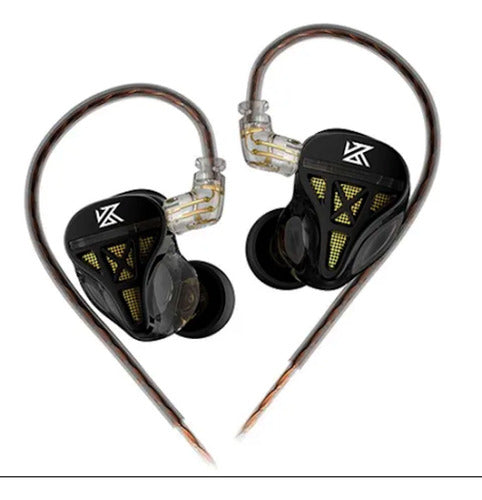 Auriculares Monitores In Ear Kz Dqs Color Negro + Estuche