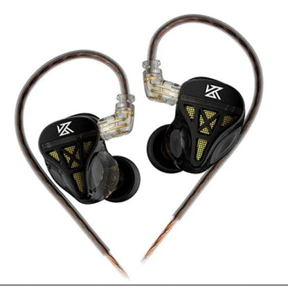 Auriculares Monitores In Ear Kz Dqs Color Negro + Estuche