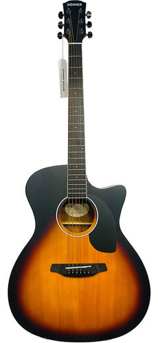Guitarra Acústica Donner D-105 Negra + Estuche Abullonado