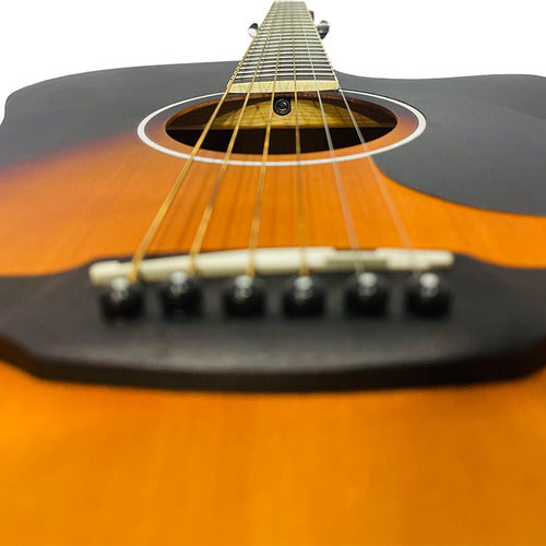 Guitarra Acústica Donner D-105 Negra + Estuche Abullonado