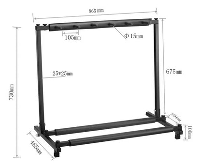 Base Atril Soporte Para 5 Guitarras Jyc-j-p5 Plegable
